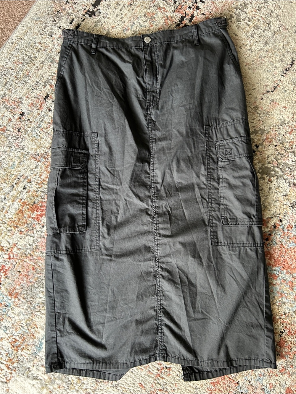 wild fable Black Cargo Midi Skirt